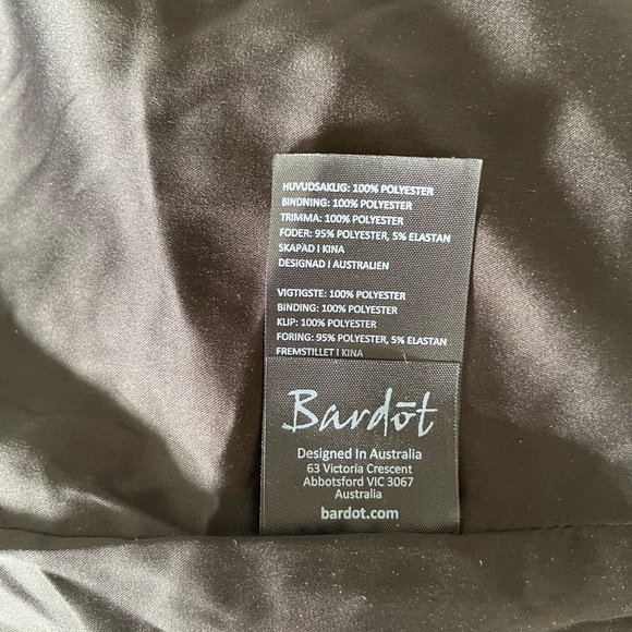Bardot Sheer Flute-Hem Dress, Black - Picture 3 of 4